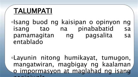 Uri Ng Talumpati: Mga Uri Ng Talumpati At Halimbawa Nito .